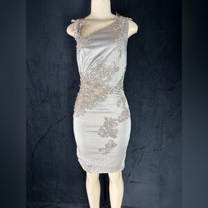 Elegant Gray Embroidered Dress